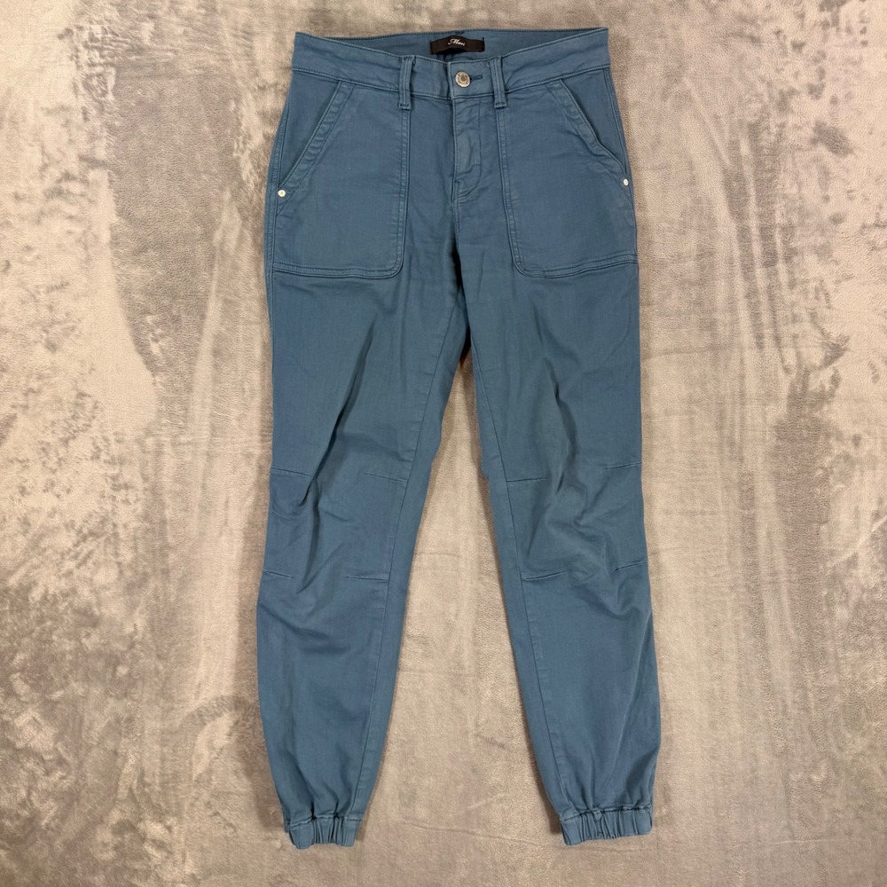 Mavi Ivy Cargo Joggers Women's‎ Size 26 Blue Teal Pants Zip Ankle